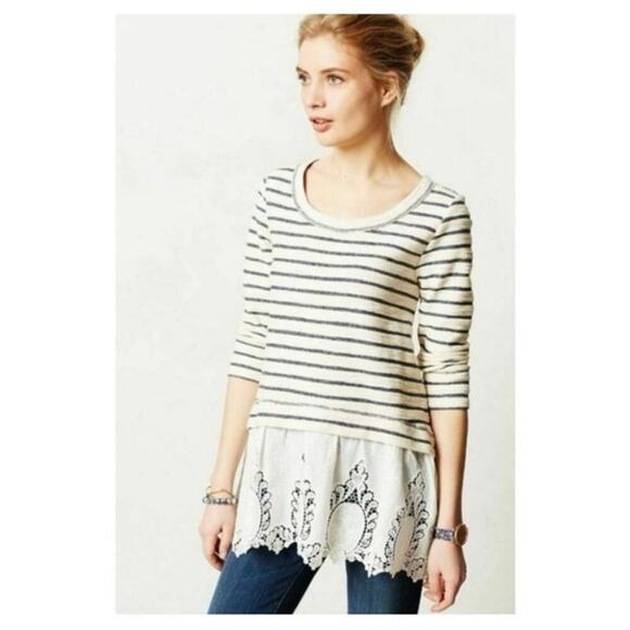 Sunday in Brooklyn Tops - SUNDAY IN BROOKLYN Anthropology East Falls Lace Cotton Top Size Medium